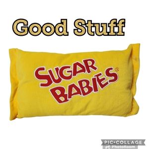MINI Pillow GOOD STUFF Sugar BabiesYellow Red Stuffed Candy Decor